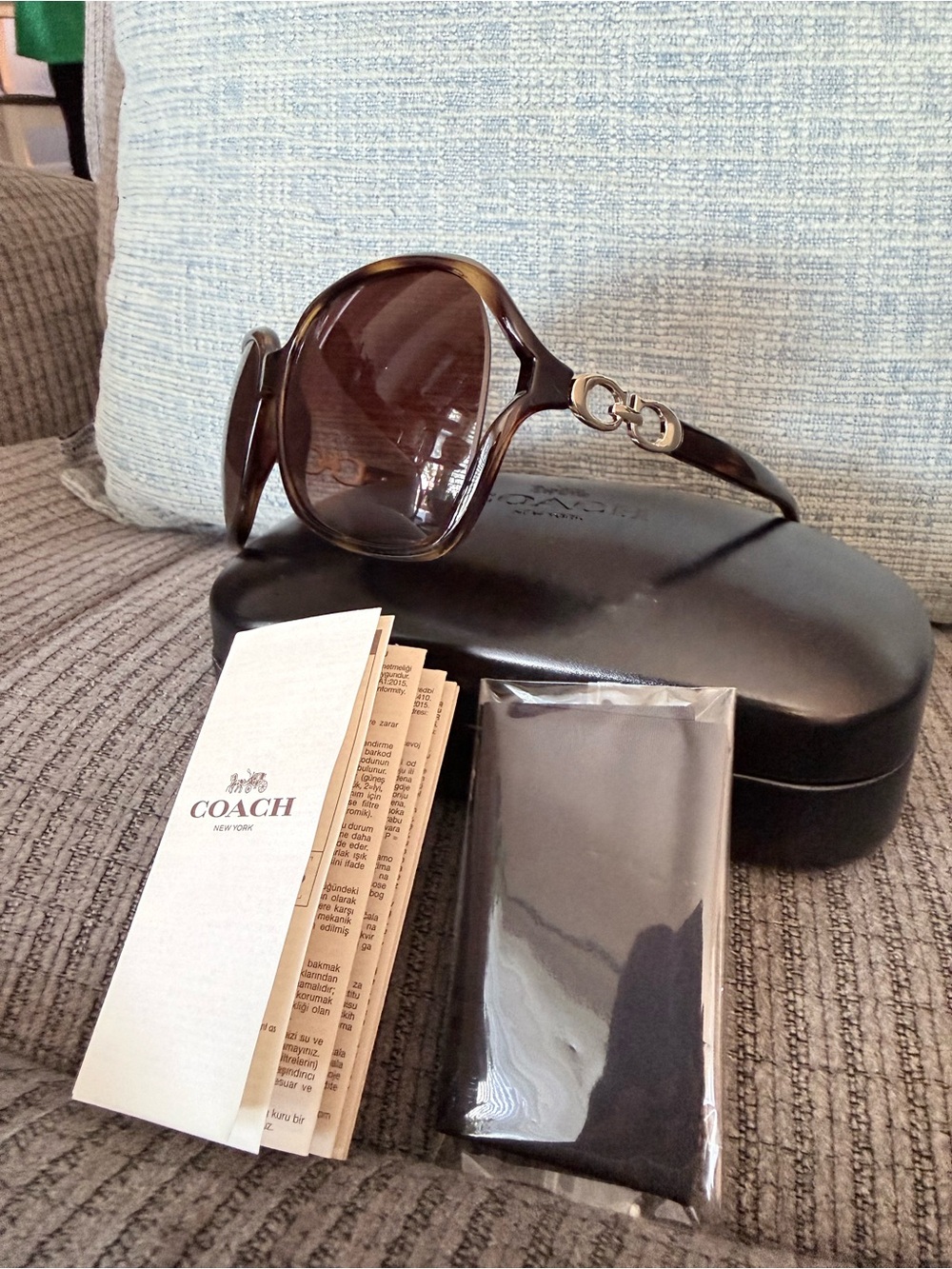 Coach Oversized Sunglasses Tortoise Brown/Gradient - Picture 7 of 11